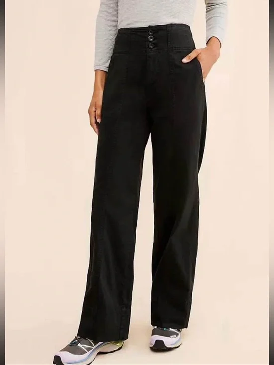Pilcro The Seamed Flare Pants Black Boho Casual Women’s Size 31 Anthropologie - Picture 1 of 10